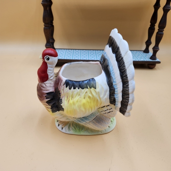 Vintage Thanksgiving Relpo Turkey Planter Candy Dish Figurine Japan - Picture 8 of 13